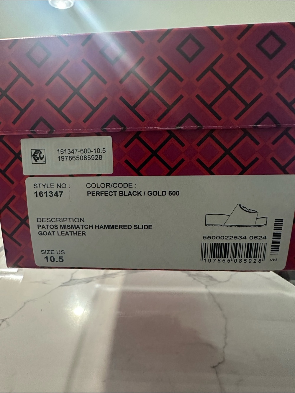 Tory Burch Black Slide Sandals with Gold Plaques and Red Insoles Size 10.5 - Picture 9 of 9